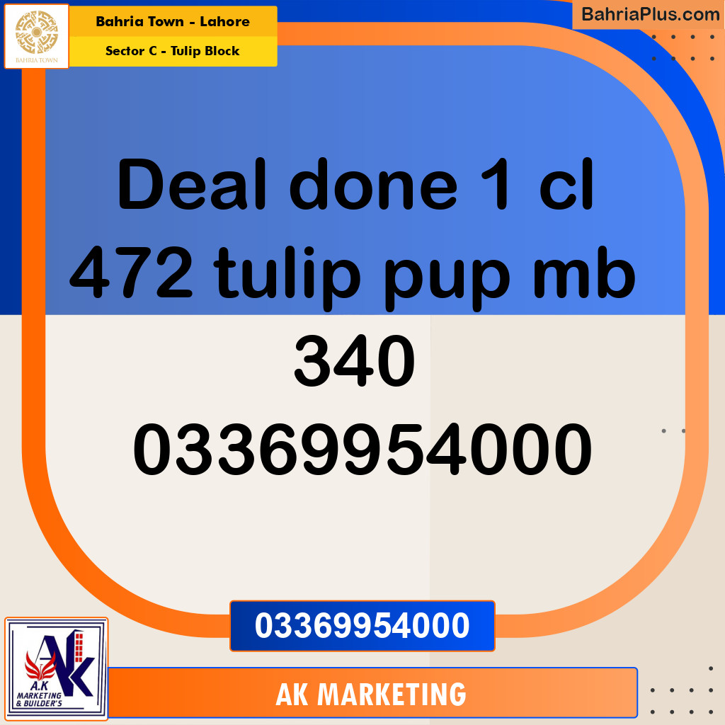 Residential Plot for Sale in Sector C - Tulip Block -  Bahria Town, Lahore - (BP-156034)