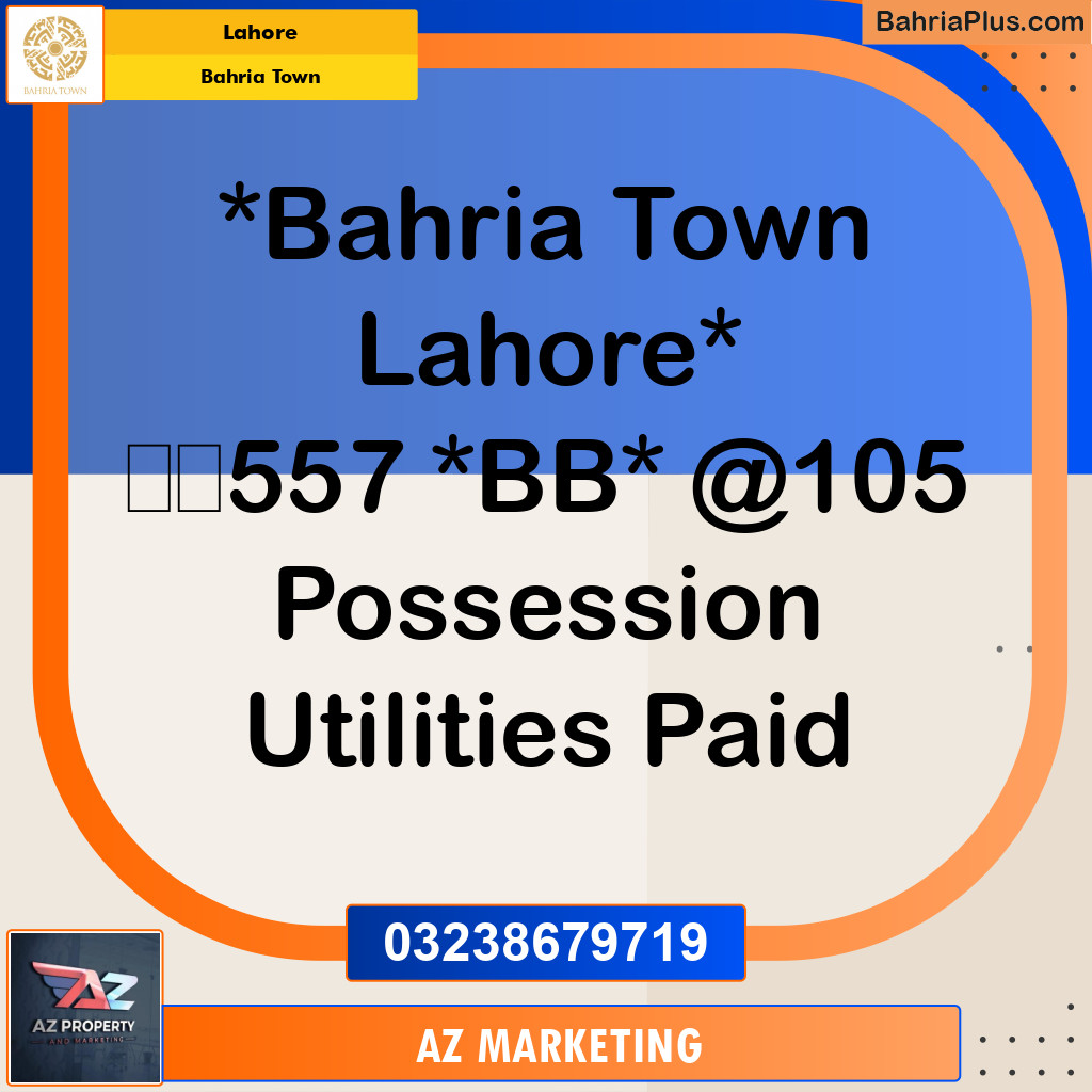 Residential Plot for Sale in Sector D - BB Block -  Bahria Town, Lahore - (BP-156049)