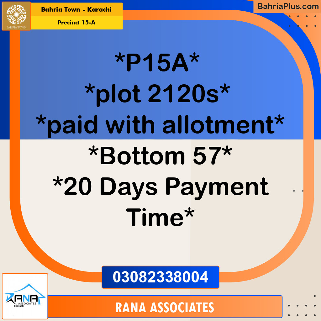 125 Sq. Yards Residential Plot for Sale in Precinct 15-A - Bahria Town, Karachi - (BP-156085)
