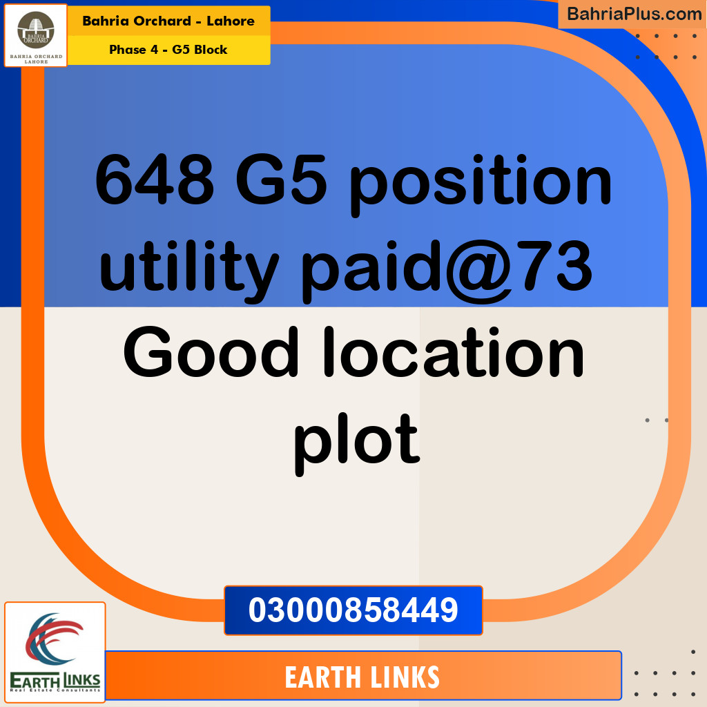 Residential Plot for Sale in Phase 4 - G5 Block -  Bahria Orchard, Lahore - (BP-156090)