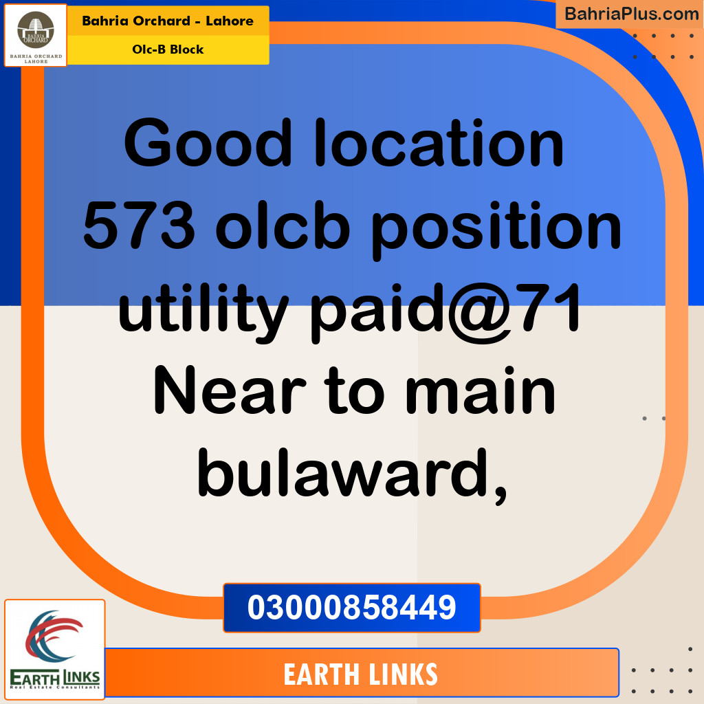 Residential Plot for Sale in OLC-B Block -  Bahria Orchard, Lahore - (BP-156094)