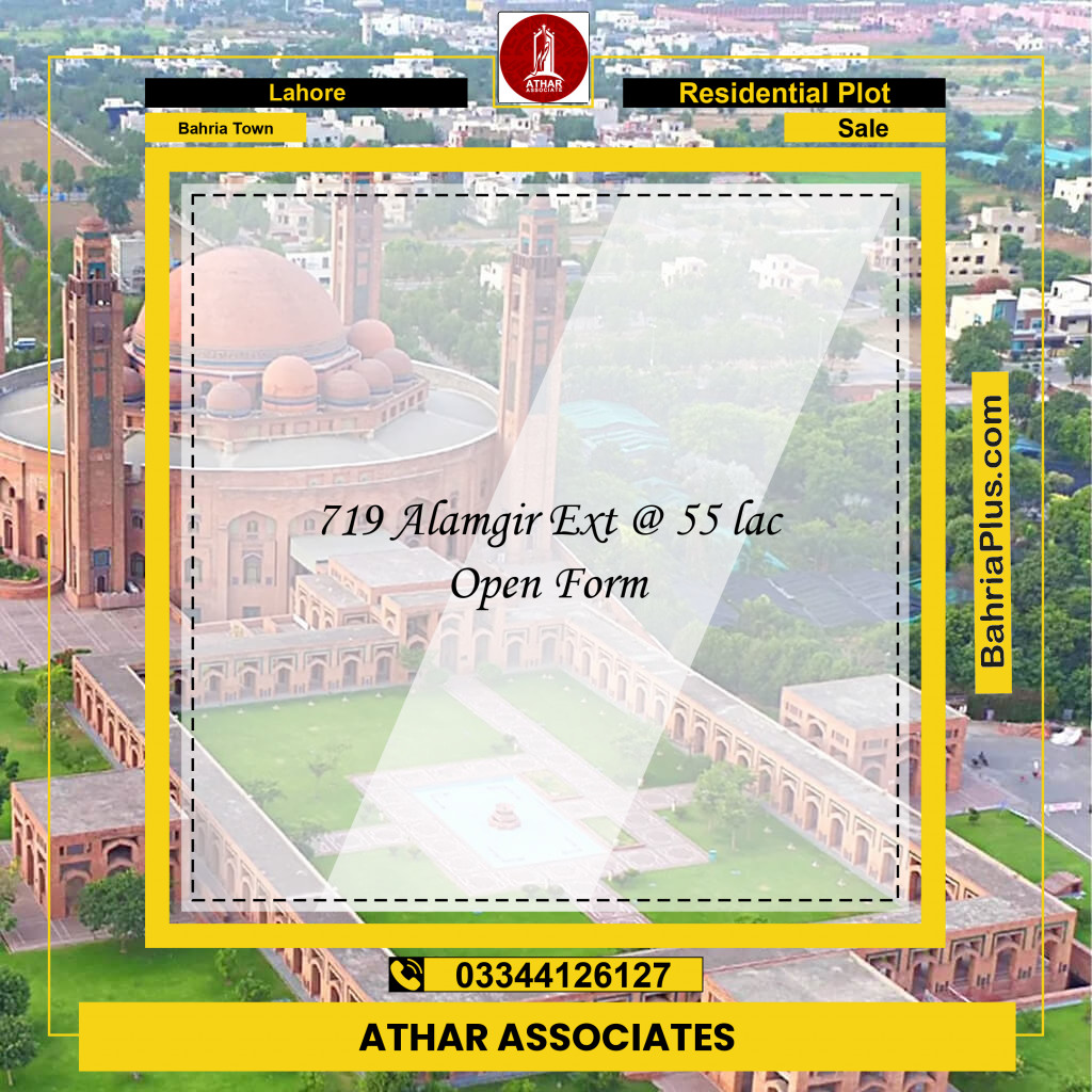 Residential Plot for Sale in Sector F - Alamgir Block -  Bahria Town, Lahore - (BP-156106)