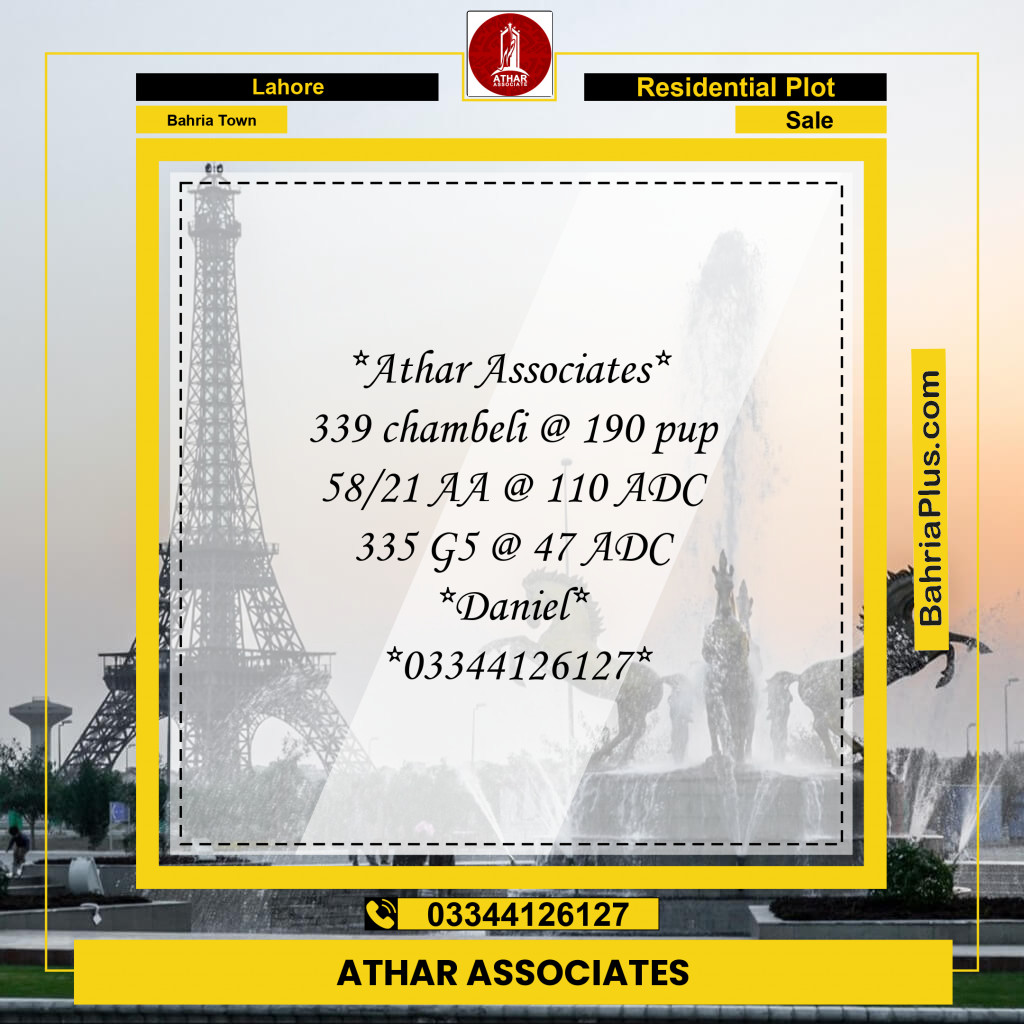 Residential Plot for Sale in Sector C - Chambeli Block -  Bahria Town, Lahore - (BP-156111)