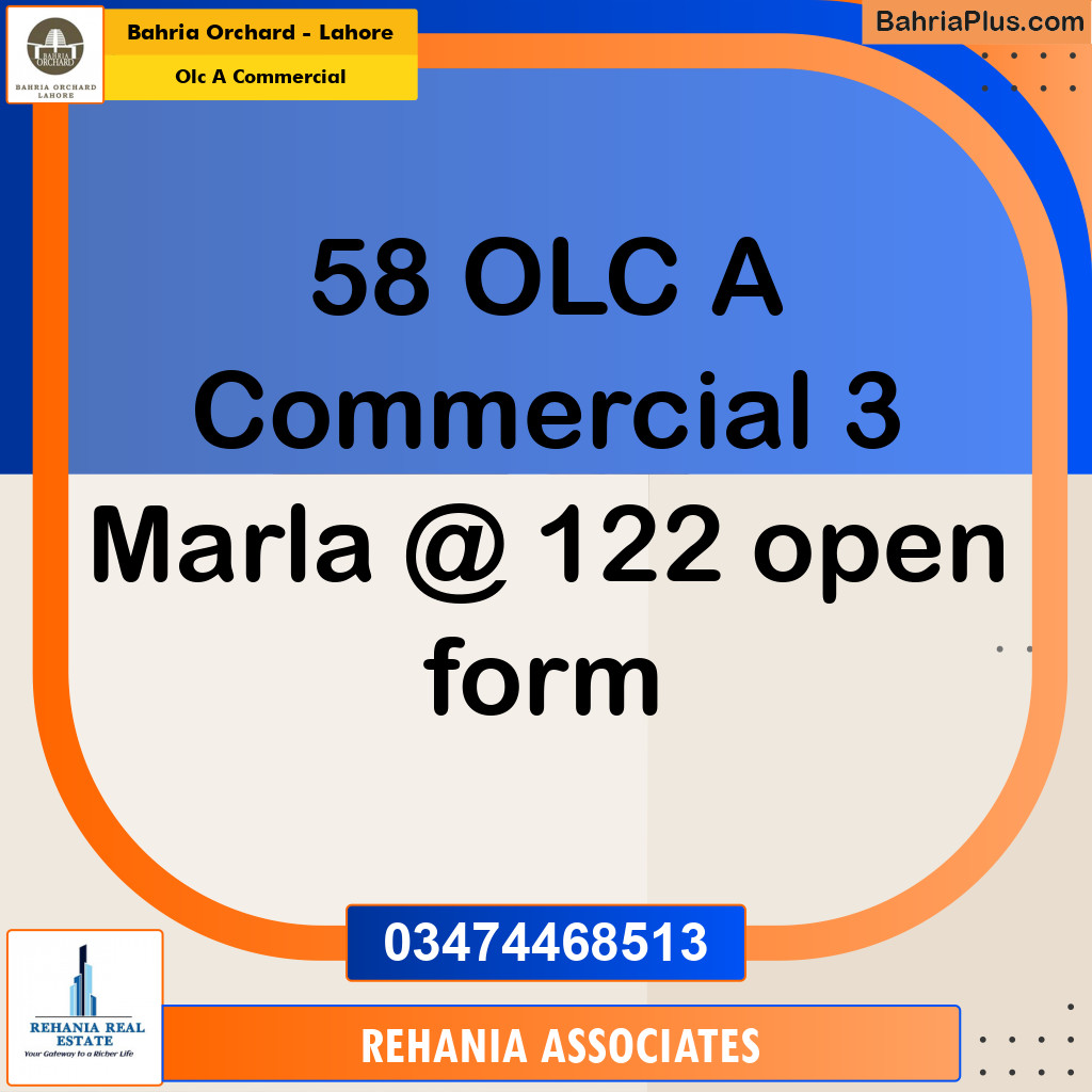 Commercial Plot for Sale in OLC A Commercial -  Bahria Orchard, Lahore - (BP-156178)