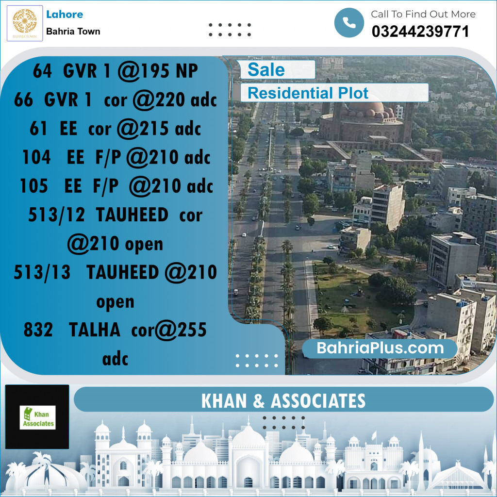 Residential Plot for Sale in Bahria Town, Lahore - (BP-156179)