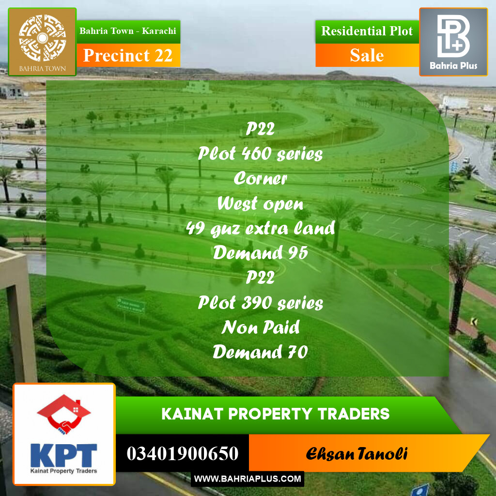 250 Sq. Yards Residential Plot for Sale in Precinct 22 -  Bahria Town, Karachi - (BP-156190)