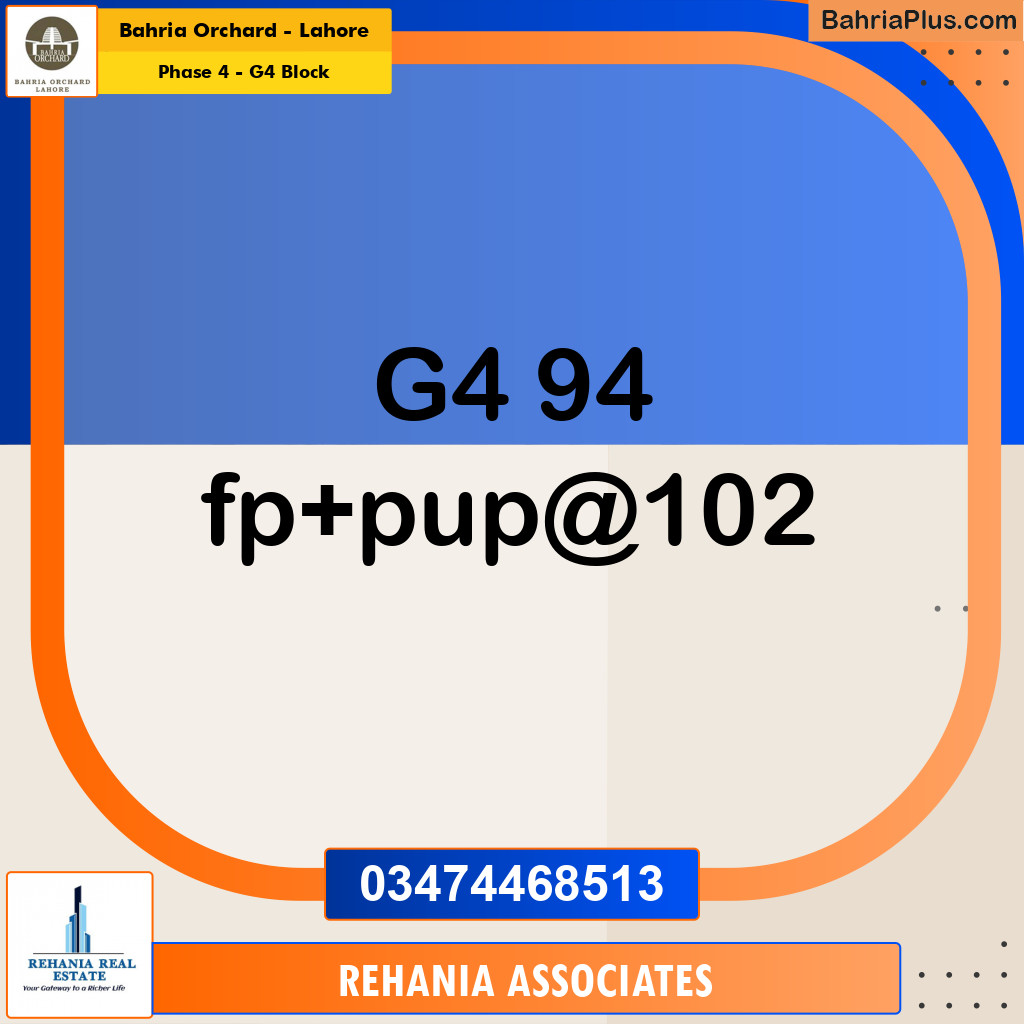 Residential Plot for Sale in Phase 4 - G4 Block -  Bahria Orchard, Lahore - (BP-156196)
