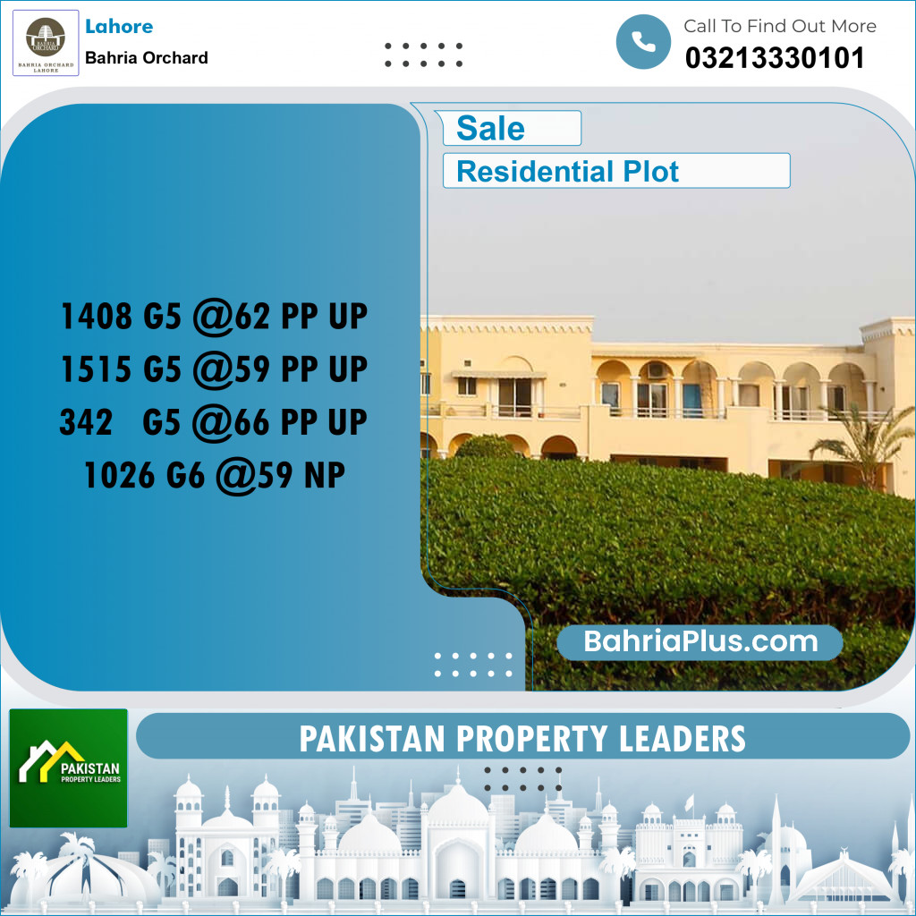 Residential Plot for Sale in Bahria Orchard, Lahore - (BP-156202)
