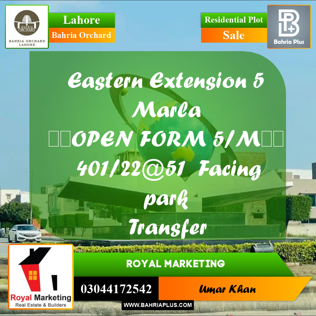 Residential Plot for Sale in Bahria Orchard, Lahore - (BP-156245)