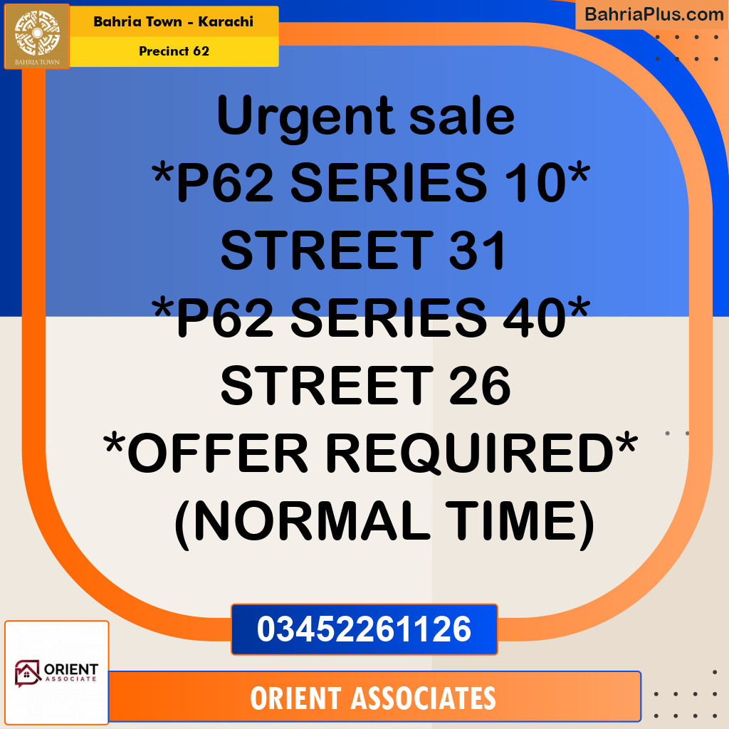 Residential Plot for Sale in Precinct 62 -  Bahria Town, Karachi - (BP-156263)