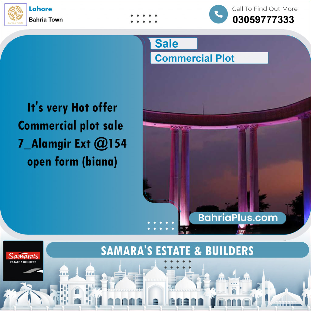 Commercial Plot for Sale in Bahria Town, Lahore - (BP-156302)