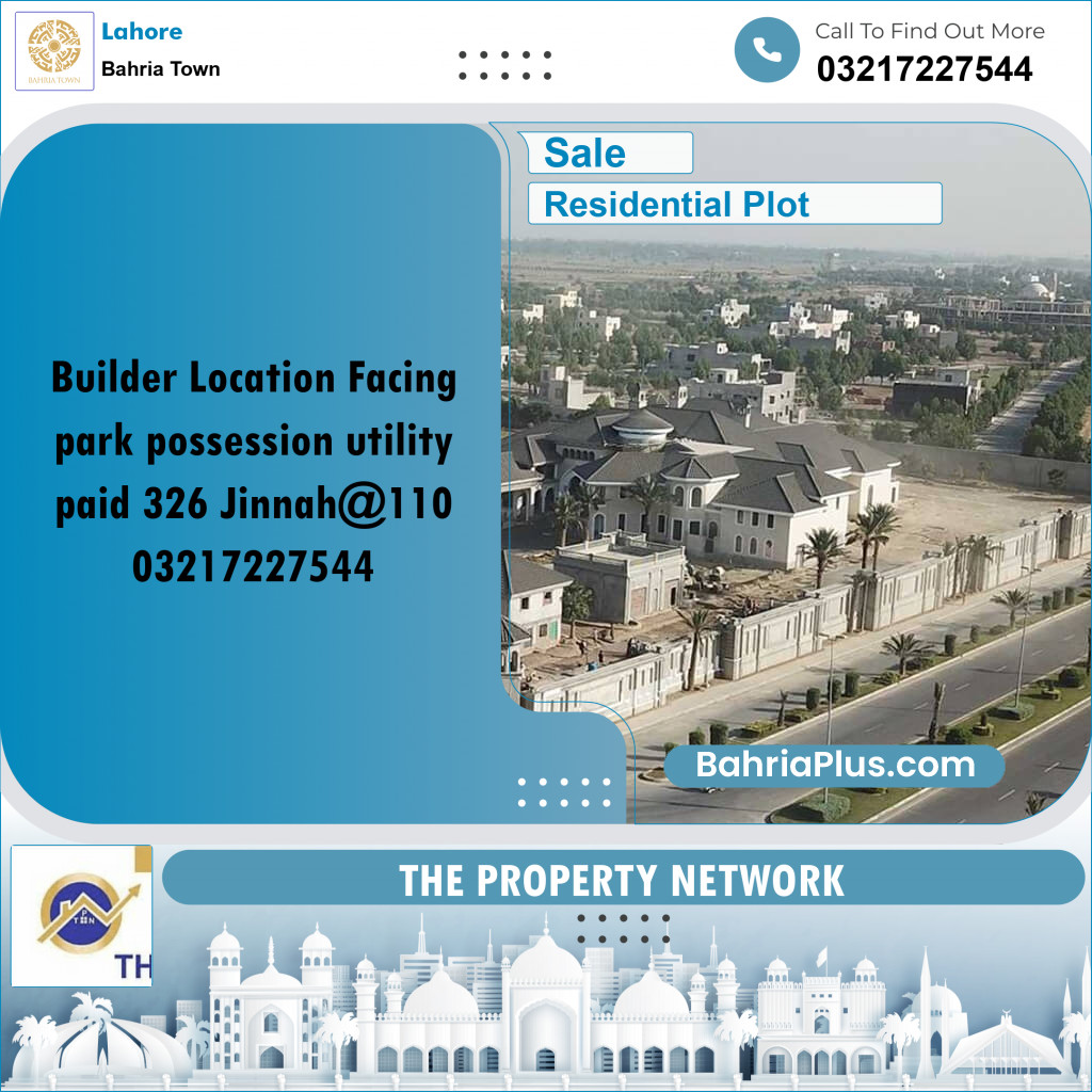 Residential Plot for Sale in Bahria Town, Lahore - (BP-156309)