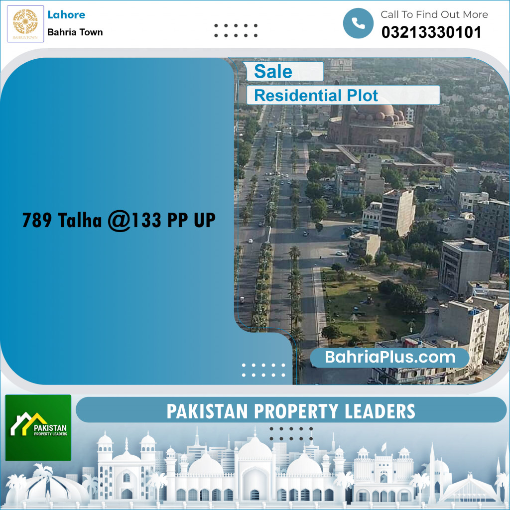 Residential Plot for Sale in Sector F - Talha Block - Bahria Town, Lahore - (BP-156311)