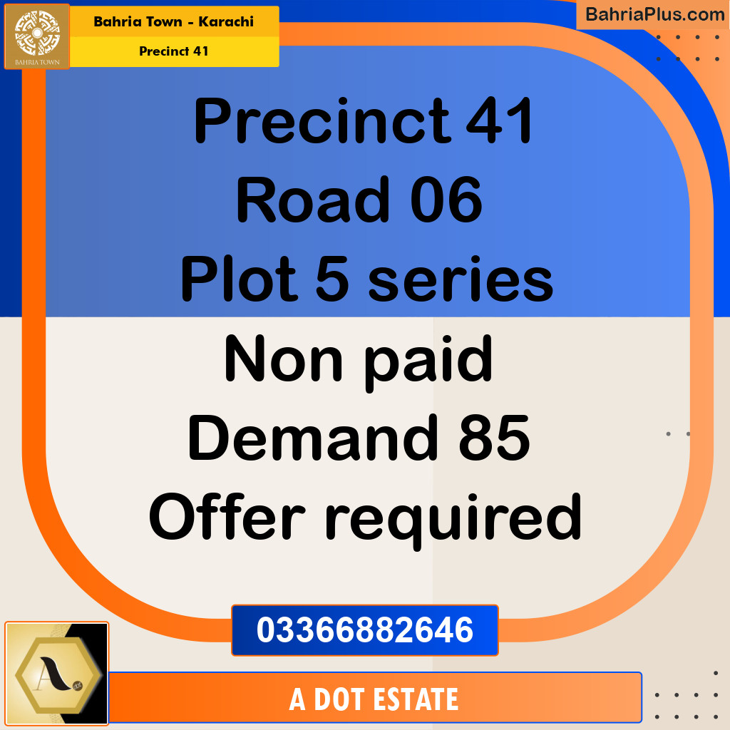 500 Sq. Yards Residential Plot for Sale in Precinct 41 - Bahria Town, Karachi - (BP-156372)