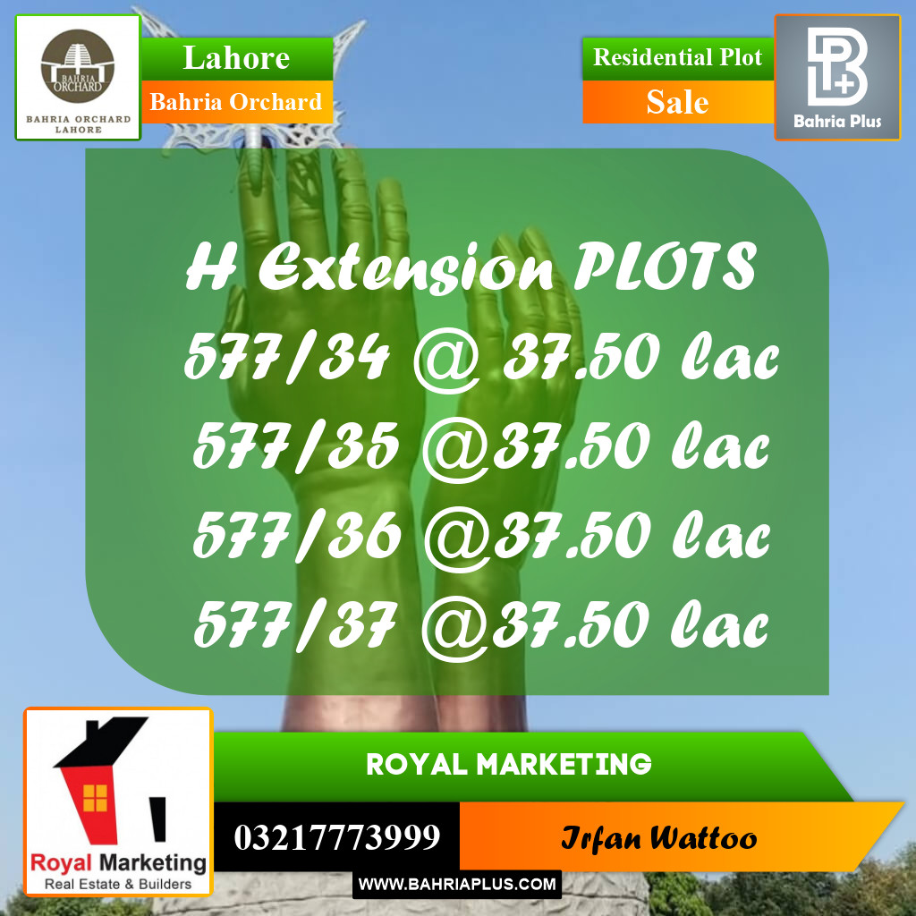 Residential Plot for Sale in Bahria Orchard, Lahore - (BP-156412)