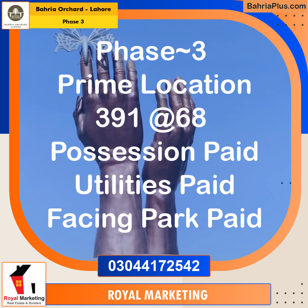 Residential Plot for Sale in Phase 3 -  Bahria Orchard, Lahore - (BP-156456)