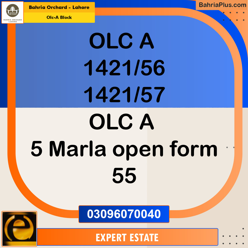 Residential Plot for Sale in OLC-A Block -  Bahria Orchard, Lahore - (BP-156491)