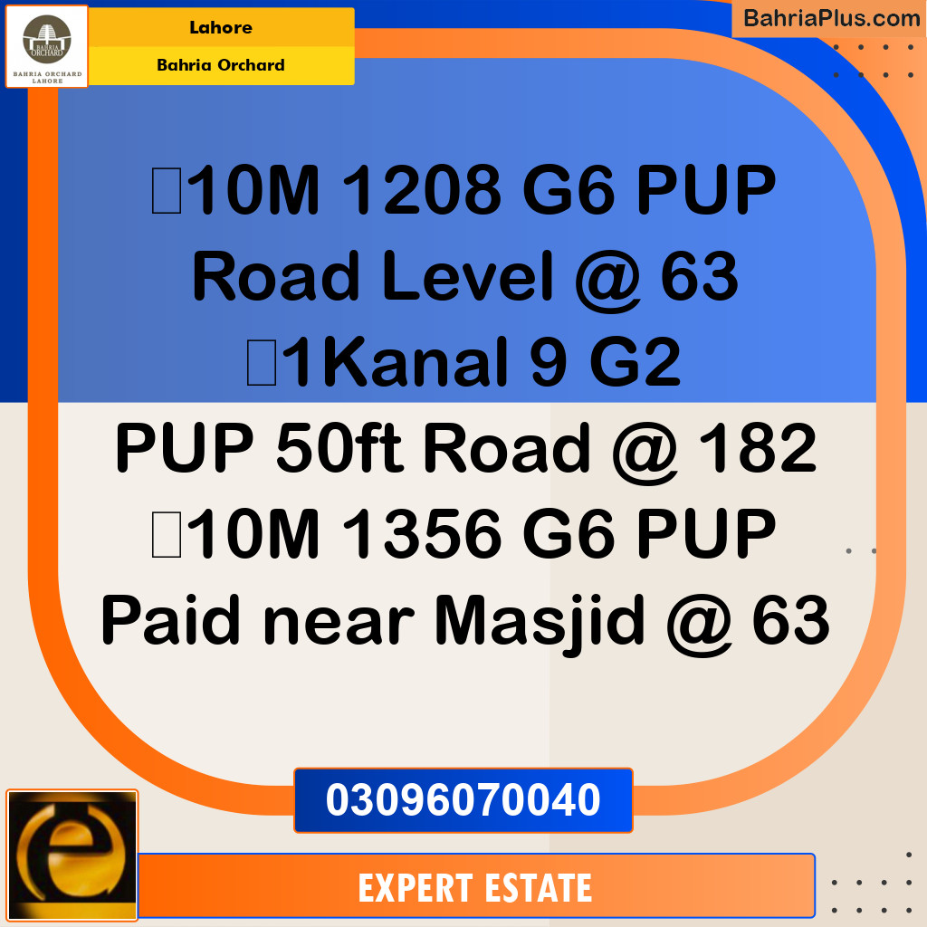 Residential Plot for Sale in Phase 4 - G6 Block -  Bahria Orchard, Lahore - (BP-156493)