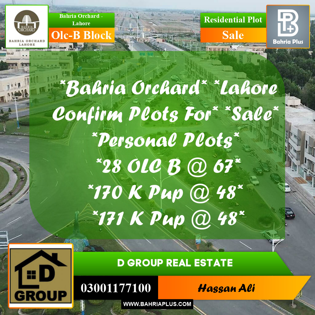 Residential Plot for Sale in OLC-B Block - Bahria Orchard, Lahore - (BP-156526)