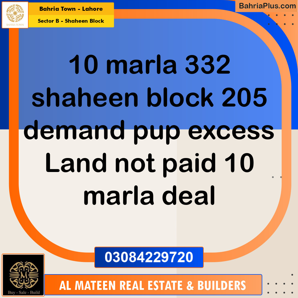 Residential Plot for Sale in Sector B - Shaheen Block - Bahria Town, Lahore - (BP-156548)