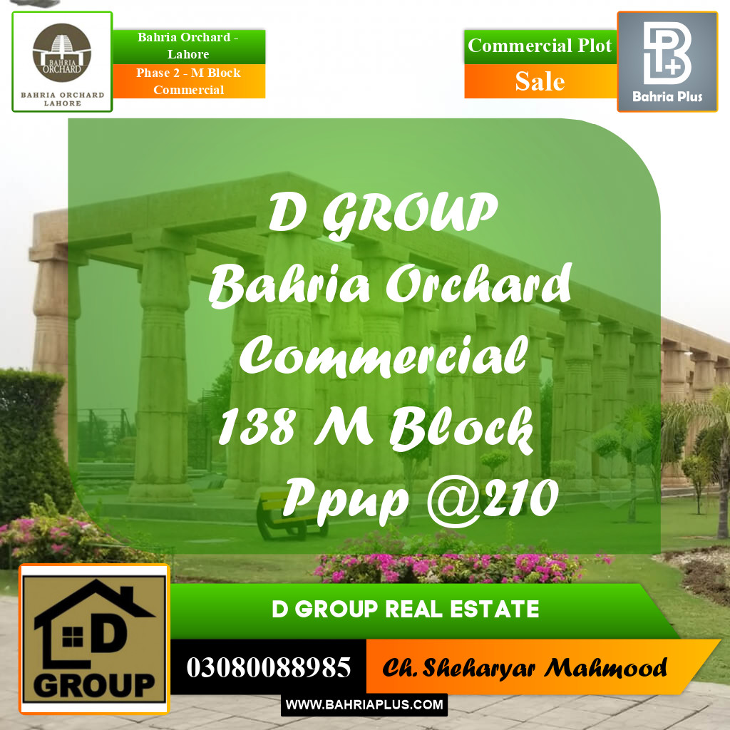 Commercial Plot for Sale in Phase 2 - M Block Commercial -  Bahria Orchard, Lahore - (BP-156563)