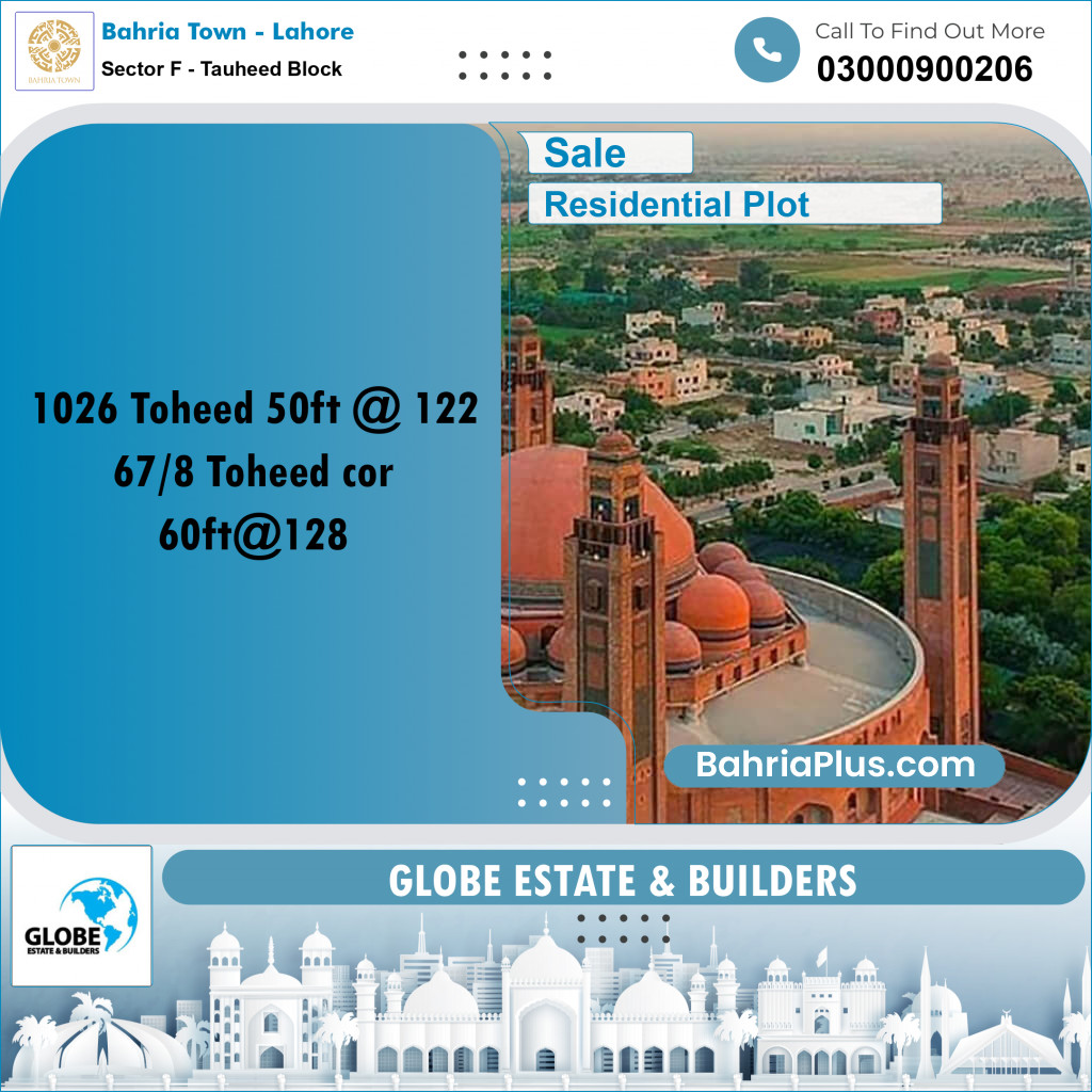 Residential Plot for Sale in Sector F - Tauheed Block -  Bahria Town, Lahore - (BP-156587)