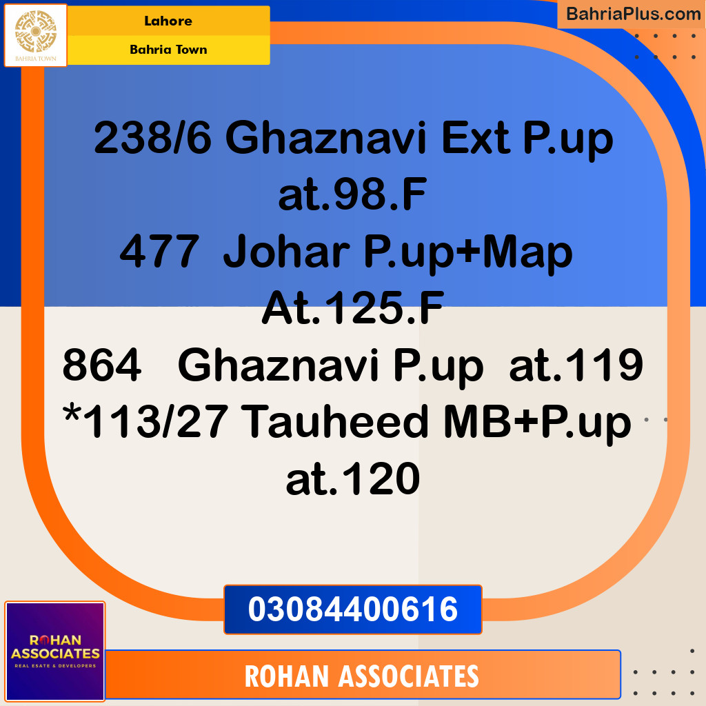 Residential Plot for Sale in Sector F - Ghaznavi Block -  Bahria Town, Lahore - (BP-156625)