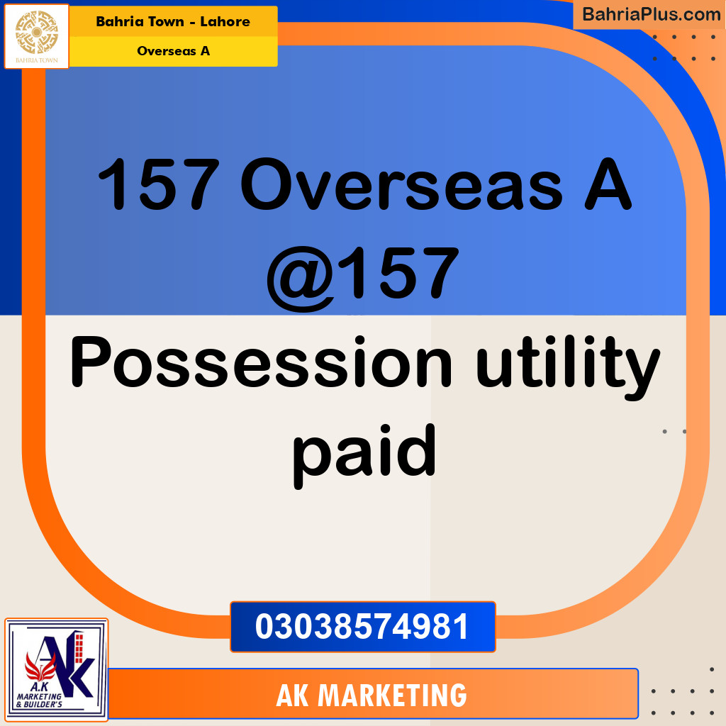 Residential Plot for Sale in Overseas A - Bahria Town, Lahore - (BP-156636)