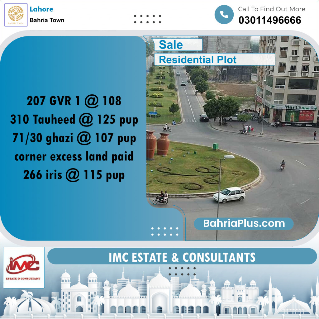 Residential Plot for Sale in Golf Phase 1 -  Bahria Town, Lahore - (BP-156640)