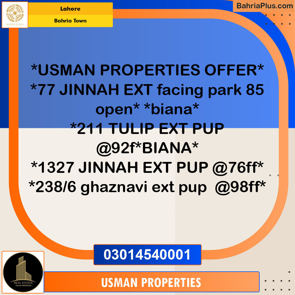 Residential Plot for Sale in Bahria Town, Lahore - (BP-156664)