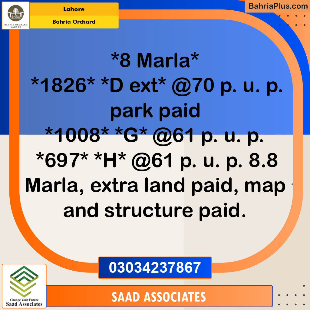 Residential Plot for Sale in Bahria Orchard, Lahore - (BP-156665)