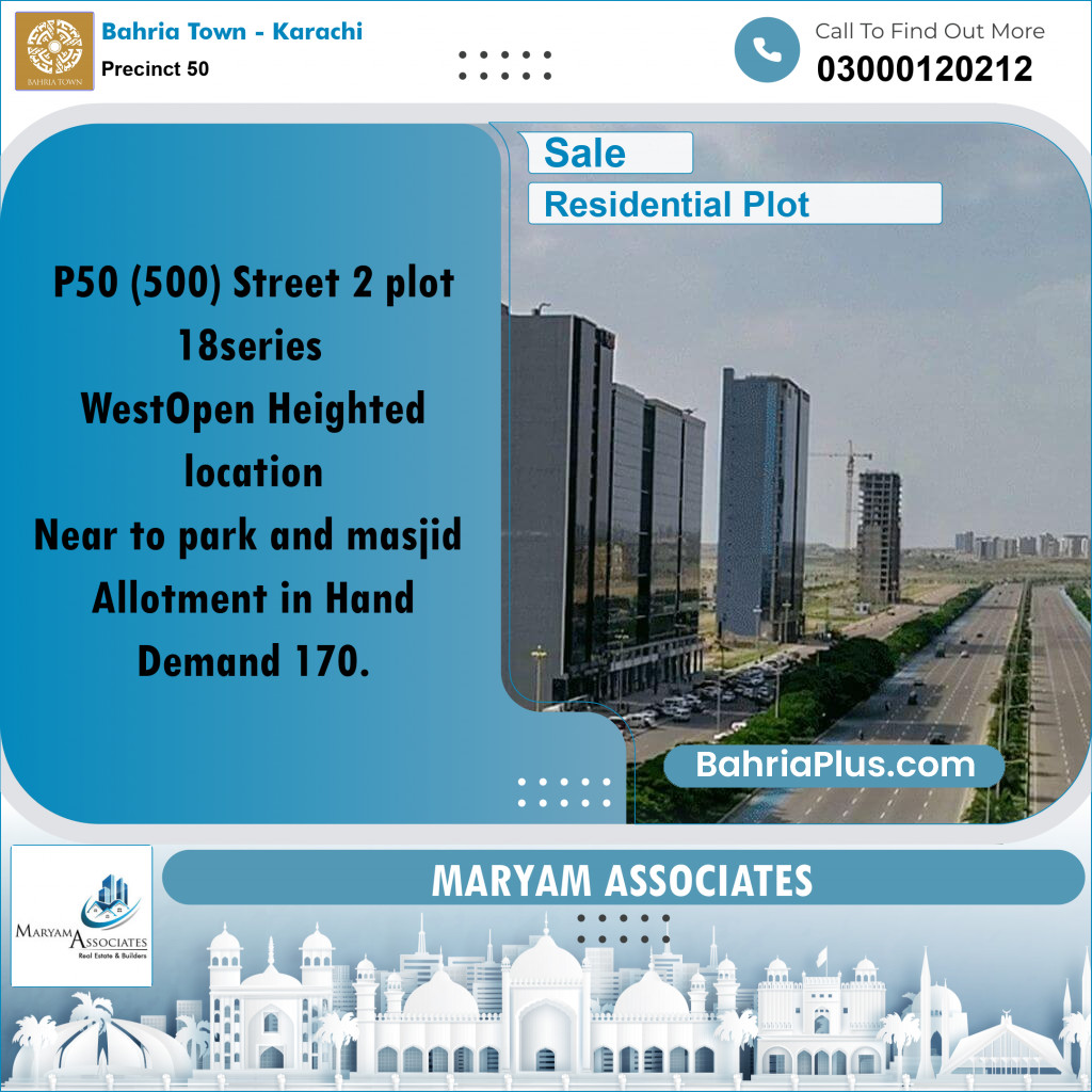 Residential Plot for Sale in Precinct 50 -  Bahria Town, Karachi - (BP-156697)