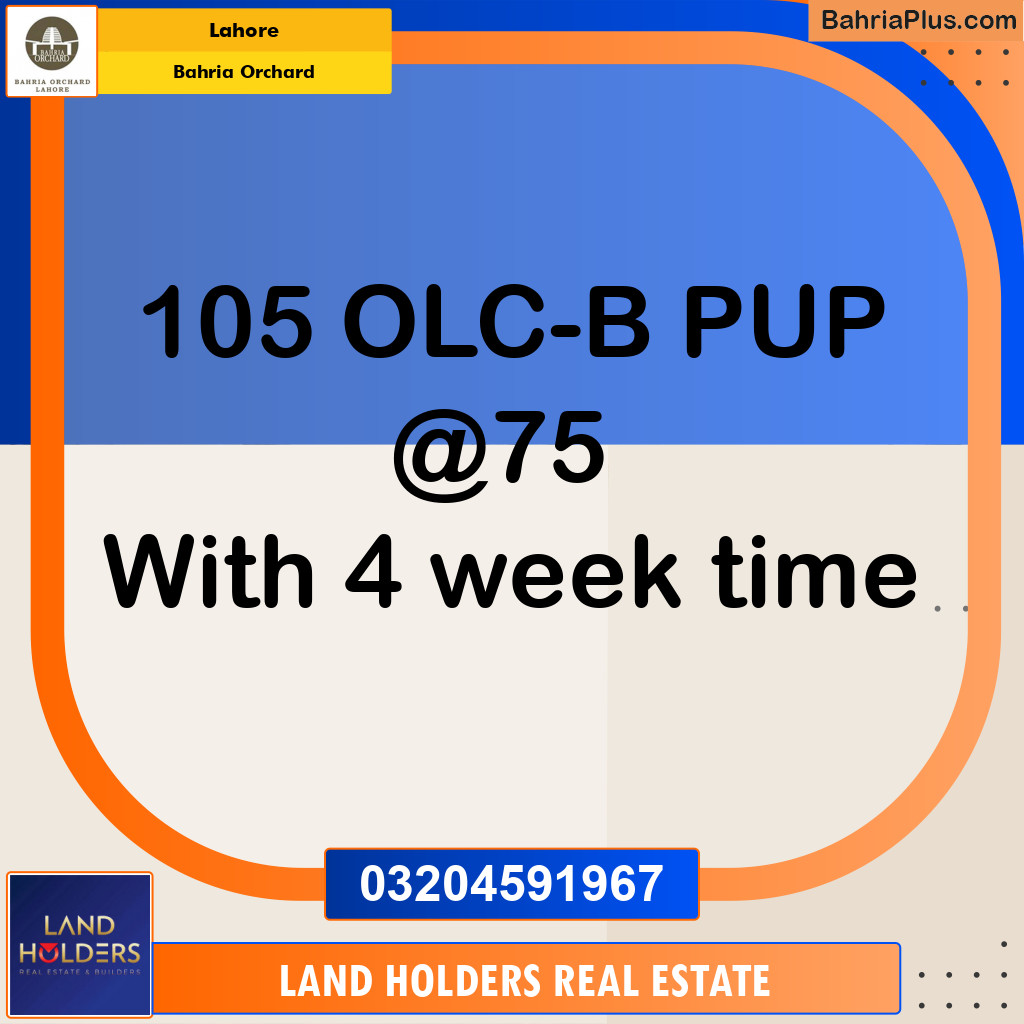 Residential Plot for Sale in Bahria Orchard, Lahore - (BP-156732)