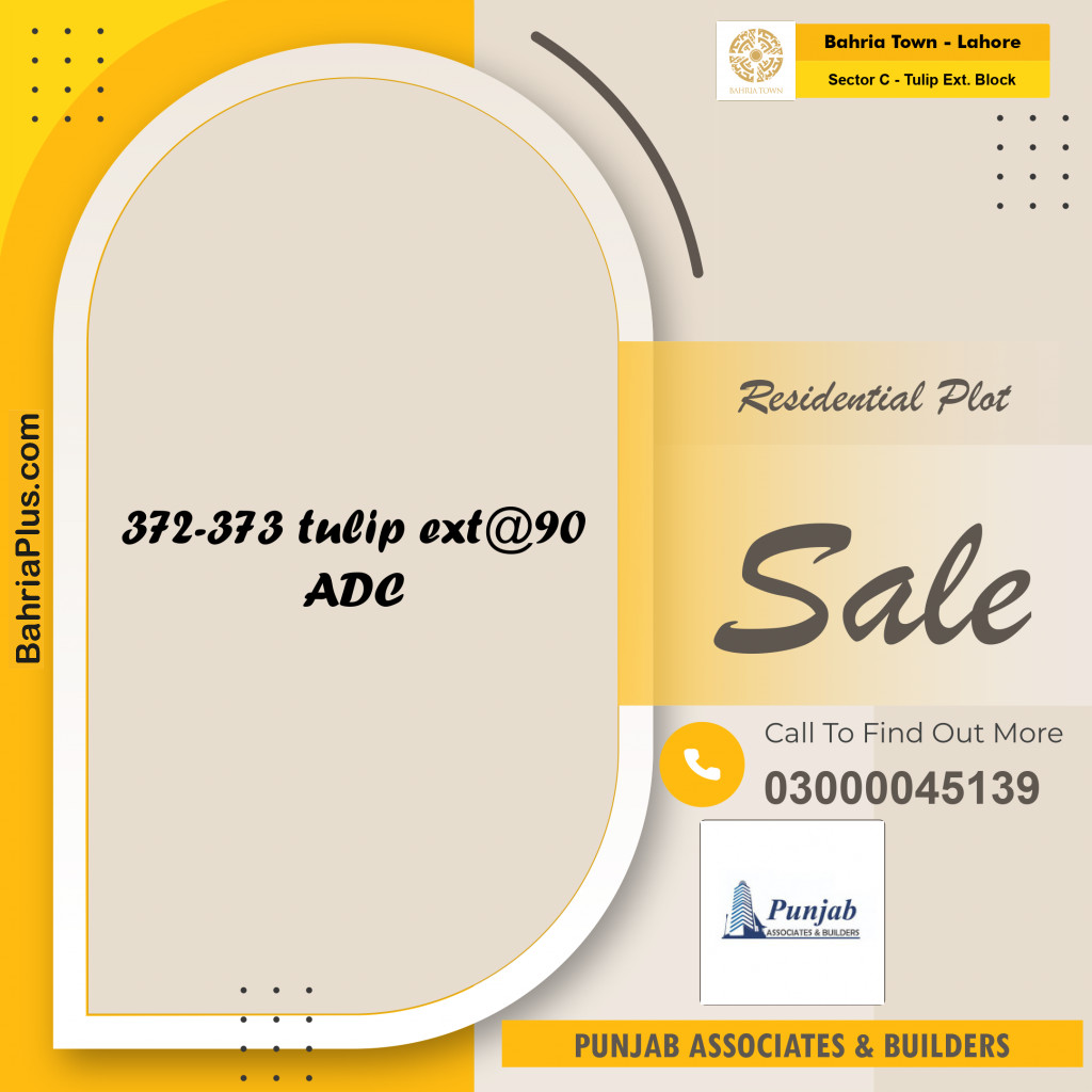 Residential Plot for Sale in Sector C - Tulip Ext. Block -  Bahria Town, Lahore - (BP-156736)
