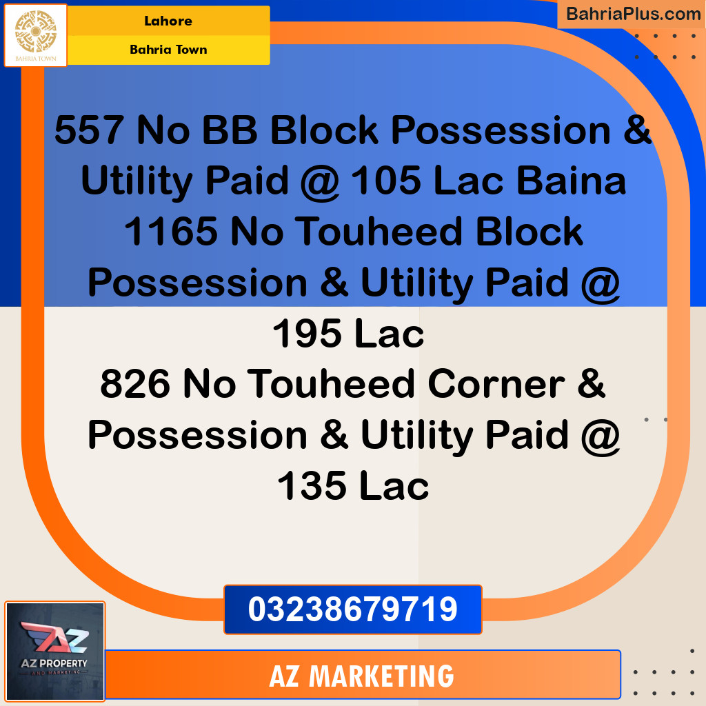 Residential Plot for Sale in Sector D - BB Block -  Bahria Town, Lahore - (BP-156761)