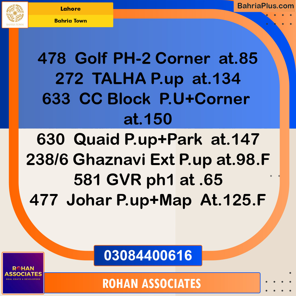 Residential Plot for Sale in Bahria Town, Lahore - (BP-156796)