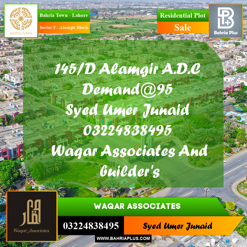 Residential Plot for Sale in Sector F - Alamgir Block -  Bahria Town, Lahore - (BP-156798)