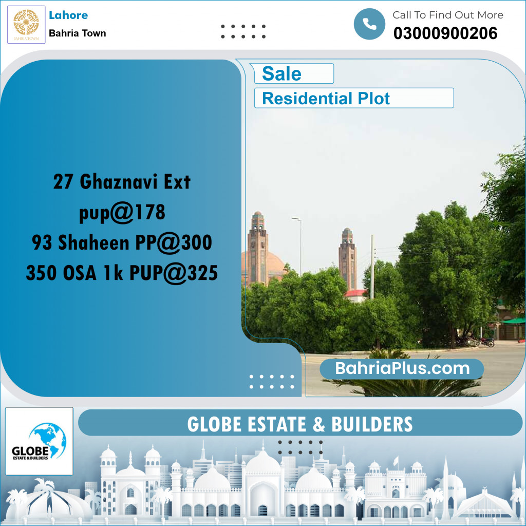 Residential Plot for Sale in Bahria Town, Lahore - (BP-156799)