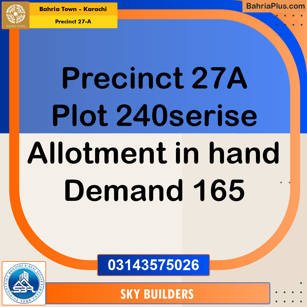 500 Sq. Yards Residential Plot for Sale in Precinct 27-A -  Bahria Town, Karachi - (BP-156837)