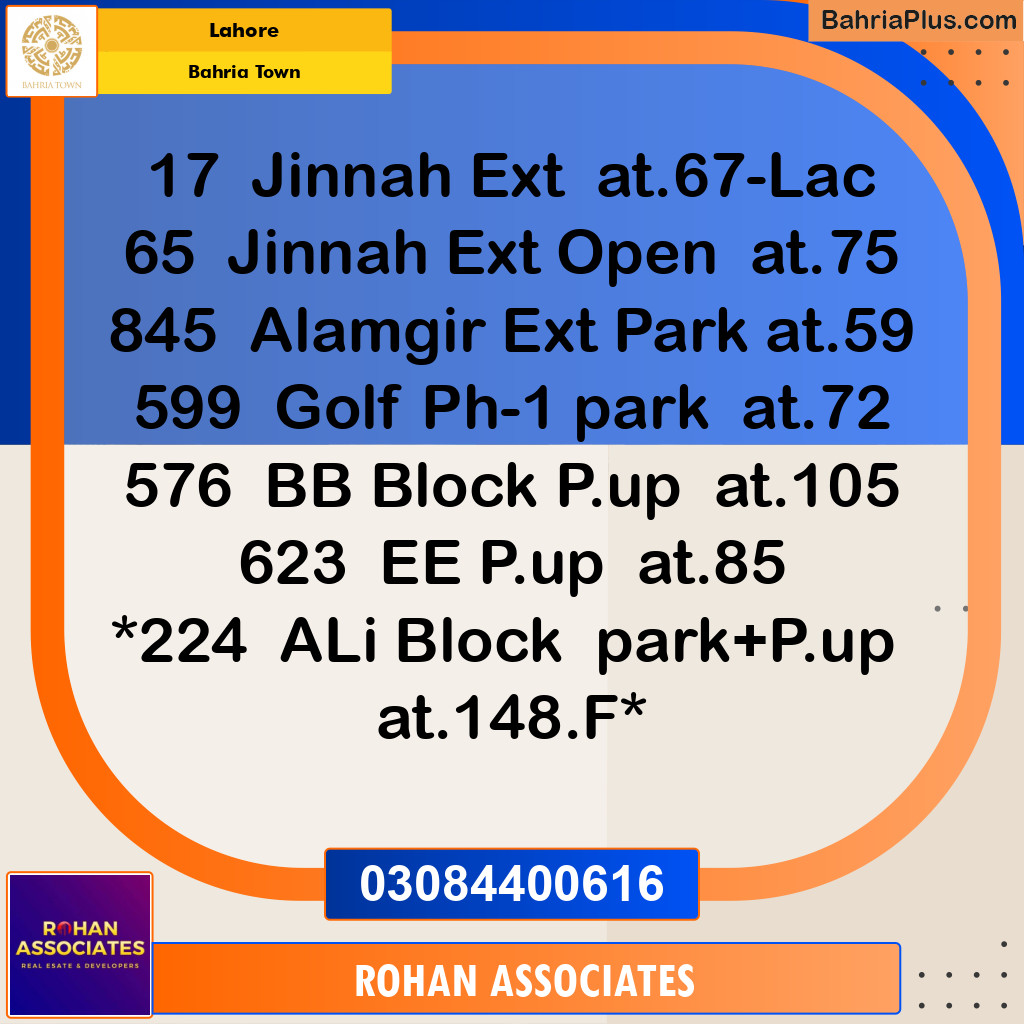 Residential Plot for Sale in Bahria Town, Lahore - (BP-156853)