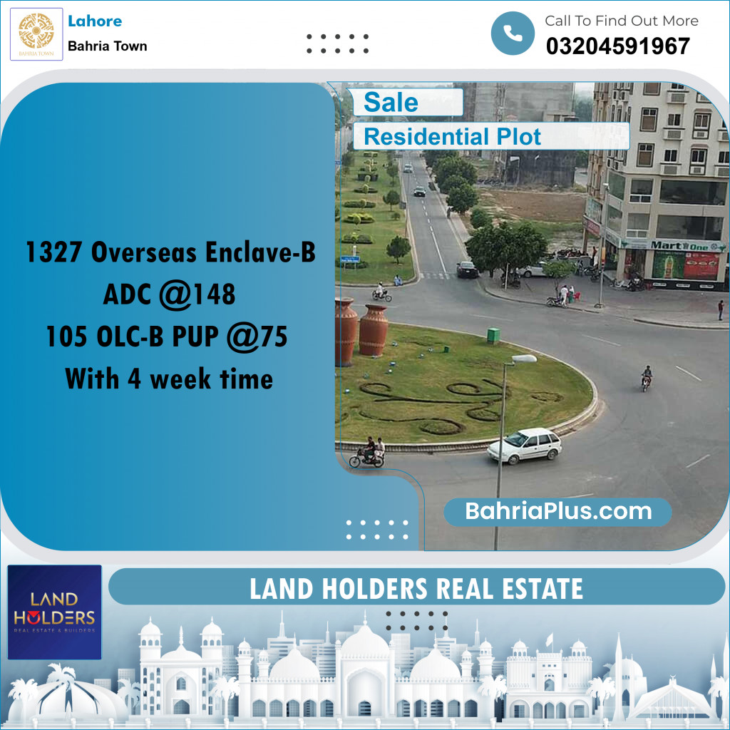 Residential Plot for Sale in Bahria Town, Lahore - (BP-156859)