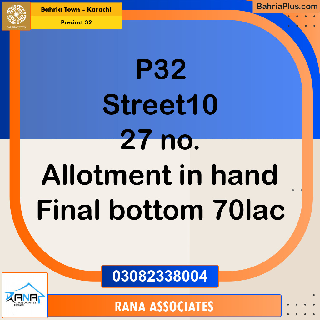 250 Sq. Yards Residential Plot for Sale in Precinct 32 -  Bahria Town, Karachi - (BP-156870)