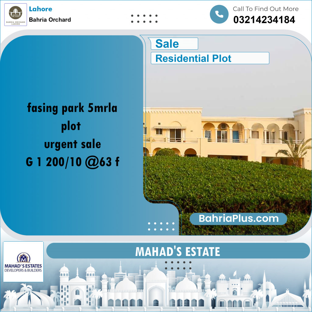 Residential Plot for Sale in Bahria Orchard, Lahore - (BP-156896)