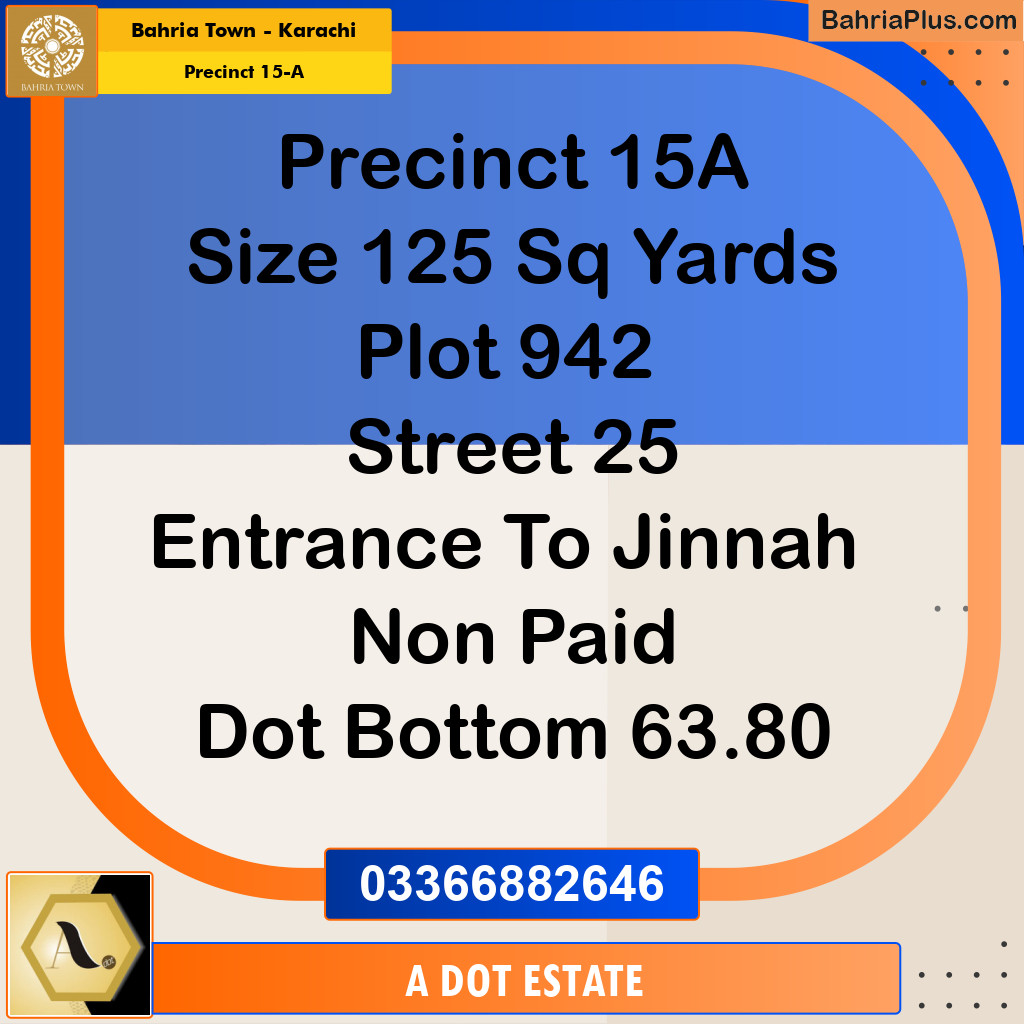 125 Sq. Yards Residential Plot for Sale in Precinct 15-A -  Bahria Town, Karachi - (BP-156925)