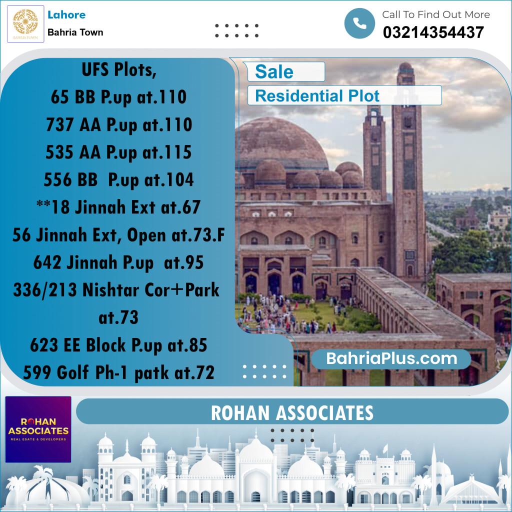 Residential Plot for Sale in Bahria Town, Lahore - (BP-156980)