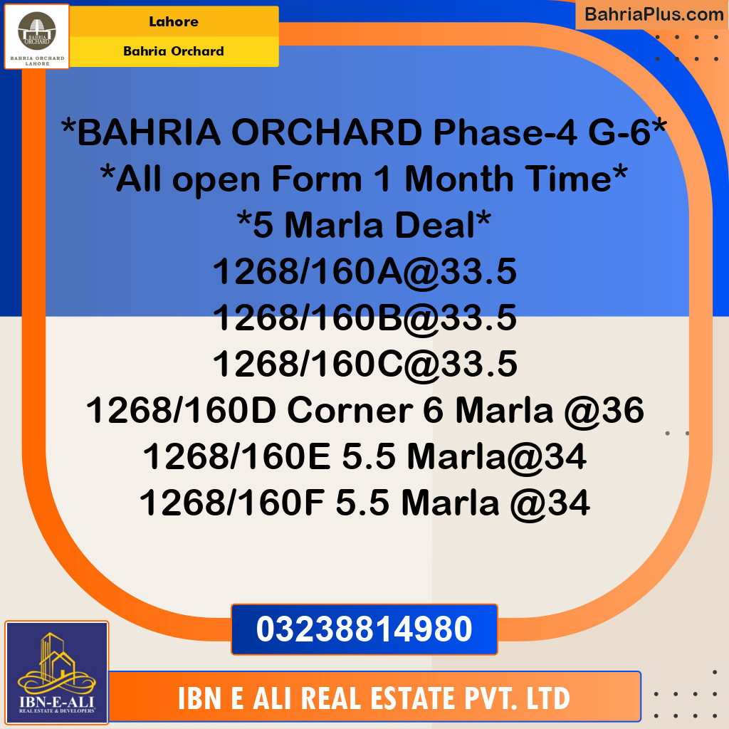 Residential Plot for Sale in Bahria Orchard, Lahore - (BP-156985)