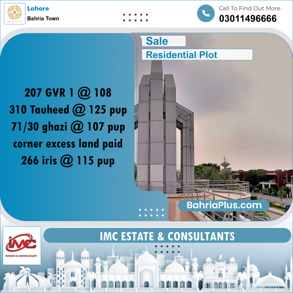 Residential Plot for Sale in Golf Phase 1 -  Bahria Town, Lahore - (BP-157084)