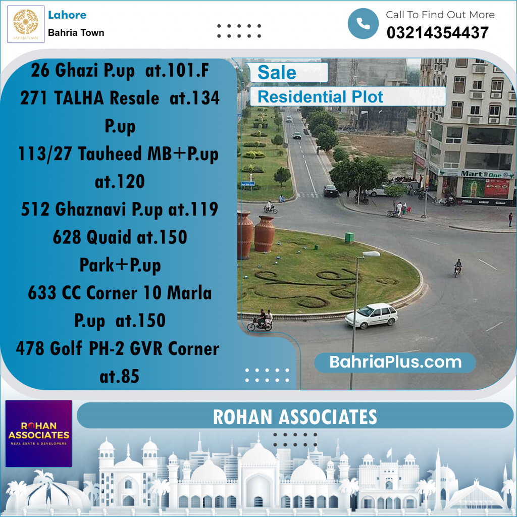 Residential Plot for Sale in Sector F - Ghazi Block -  Bahria Town, Lahore - (BP-157089)