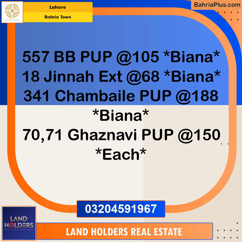 Residential Plot for Sale in Bahria Town, Lahore - (BP-157137)