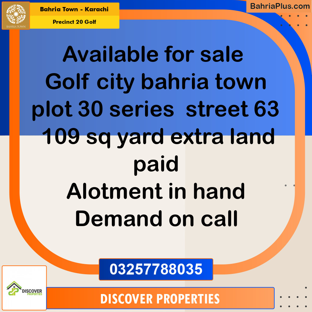 Residential Plot for Sale in Precinct 20 Golf -  Bahria Town, Karachi - (BP-157142)
